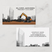 Carte De Visite Véhicule d'excavation de construction | Immobilier (Devant / Derrière)