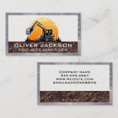 Carte De Visite Véhicule d'excavation | Développeur de constructio (Devant / Derrière)