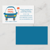 Carte De Visite Véhicule électrique mignon, Pilote de voiture en p (Devant / Derrière)