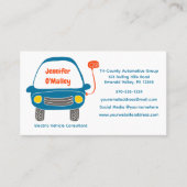 Carte De Visite Véhicule électrique mignon, Pilote de voiture en p (Devant)