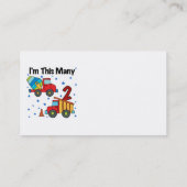 Carte De Visite Véhicules de construction 2e cadeau d'anniversaire (Dos)