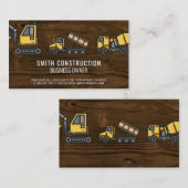 Carte De Visite Véhicules de construction | Bois (Devant / Derrière)