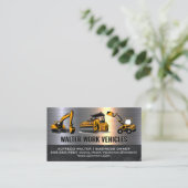 Carte De Visite Véhicules de construction | Marbre métallique (Debout devant)