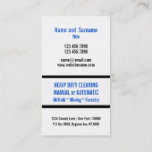 Carte De Visite Véhicules résistants de service de nettoyage (Dos)