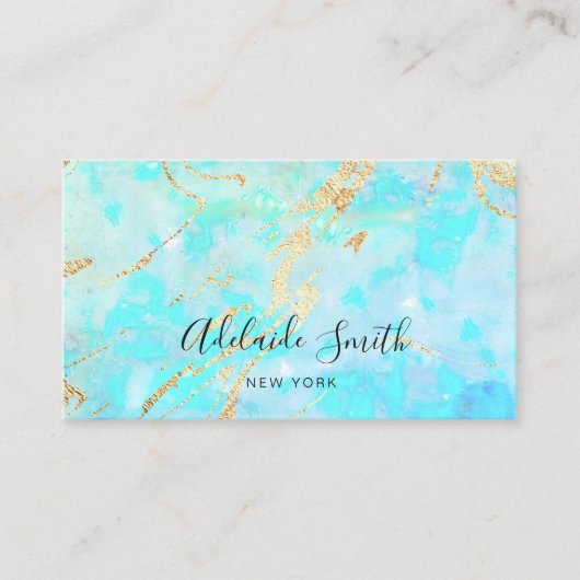 Carte De Visite veines de feuille simulées pierre opale (Devant)