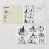 Carte De Visite Vélo à grande roue Penny Farthing (Devant / Derrière)
