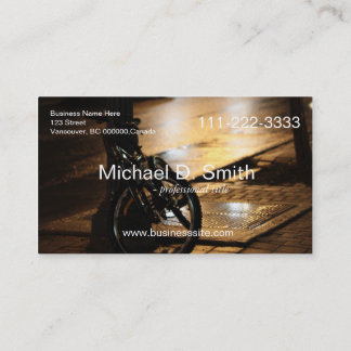 Carte De Visite vélo au bord de la rue photo de nuit