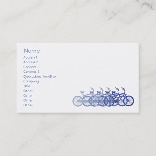 Carte De Visite Vélo bleu - affaires (Devant)
