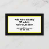 Carte De Visite Vélo Jaune en noir (Dos)