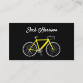 Carte De Visite Vélo Jaune en noir (Devant)