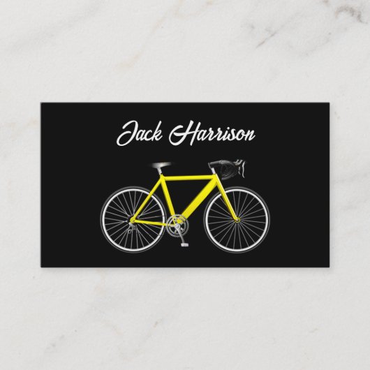 Carte De Visite Vélo Jaune en noir (Devant)
