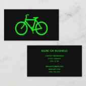 Carte De Visite Vélo noir et vert citron (Devant / Derrière)