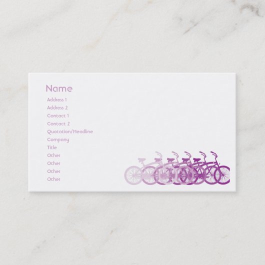 Carte De Visite Vélo pourpre - potelé (Devant)