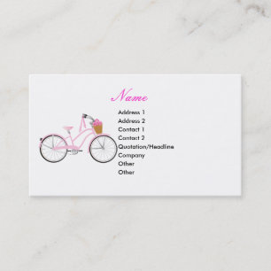 Carte De Visite Vélo rose avec Streamers