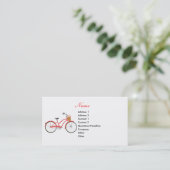 Carte De Visite Vélo rouge (Debout devant)