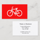 Carte De Visite Vélo rouge et blanc (Devant / Derrière)