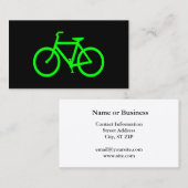 Carte De Visite Vélo Vert Citron (Devant / Derrière)