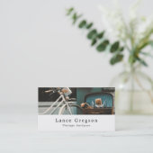 Carte De Visite Vélo vintage, revendeur d'antiquités (Debout devant)