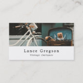 Carte De Visite Vélo vintage, revendeur d'antiquités (Devant)