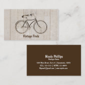 Carte de visite vélo vintage rustique campagne (Devant / Derrière)