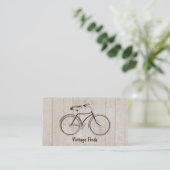 Carte de visite vélo vintage rustique campagne (Debout devant)