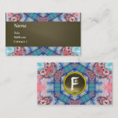 Carte De Visite VELON PSYCHÉDELIC monogramme, rose violet gris (Devant / Derrière)