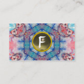 Carte De Visite VELON PSYCHÉDELIC monogramme, rose violet gris (Dos)