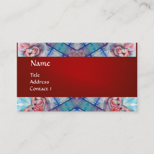 Carte De Visite VELON PSYCHÉDELIC monogramme, rose violet rouge (Devant)