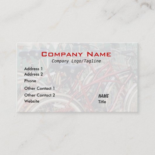 Carte de visite Vélos Rouges (Devant)