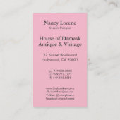 Carte De Visite Velours de coupe de damassé, satin de relief (Dos)