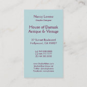 Carte De Visite Velours, glands et feuille de coupe de damassé (Dos)
