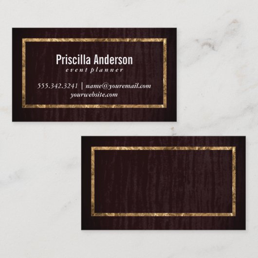 Carte De Visite Velours / Gold Frame (Devant / Derrière)