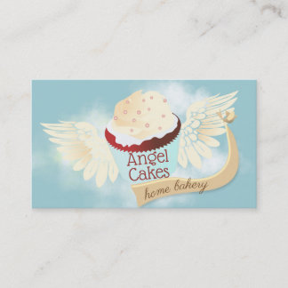 Carte De Visite velours rouge volant cupcake angel boulangerie bou