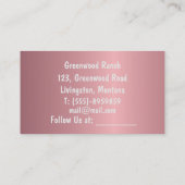 Carte De Visite Velours roux Fille métallique avec Parties scintil (Dos)