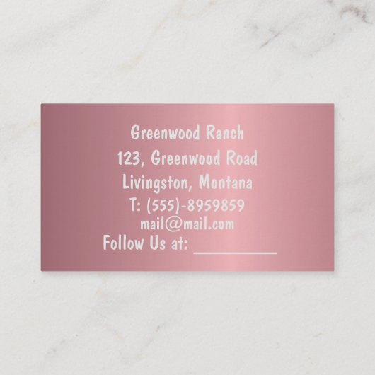 Carte De Visite Velours roux Fille métallique avec Parties scintil (Dos)