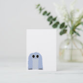 Carte de visite velu bleu de monstre (Debout devant)