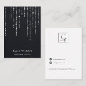 CARTE DE VISITE VELVET BLACK STRING LIGHTS STUD EARRING AFFICHAGE  (Devant / Derrière)