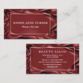 Carte De Visite Velvet Bourgogne Professionnel Maquillage Style ch (Devant / Derrière)