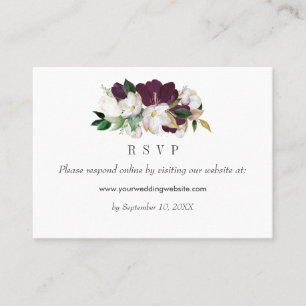 Carte De Visite Velvet Magnolias Wedding RSVP Online Website