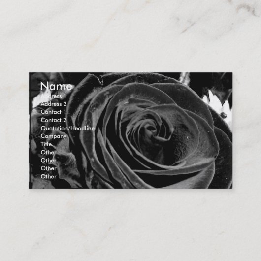 carte de visite Velvet Rose (Devant)