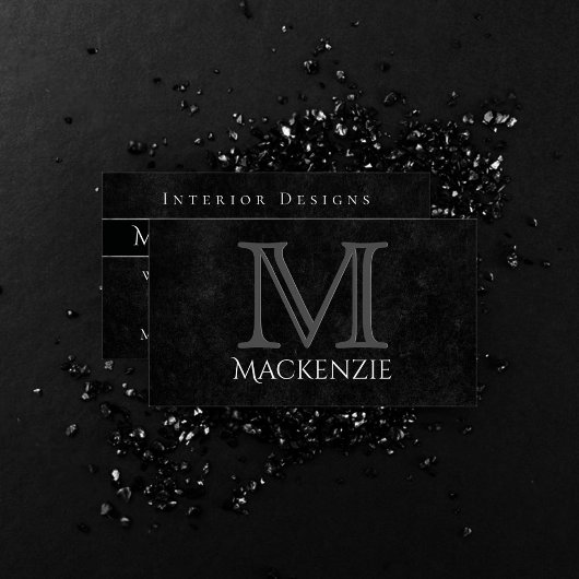 Carte De Visite Velvety Onyx Damask | Black Vampy Grunge Baroque