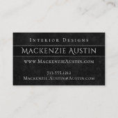 Carte De Visite Velvety Onyx Damask | Black Vampy Grunge Baroque (Dos)