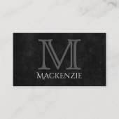 Carte De Visite Velvety Onyx Damask | Black Vampy Grunge Baroque (Devant)