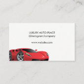 Carte De Visite Vendeur automobile | Voiture de sport (Dos)