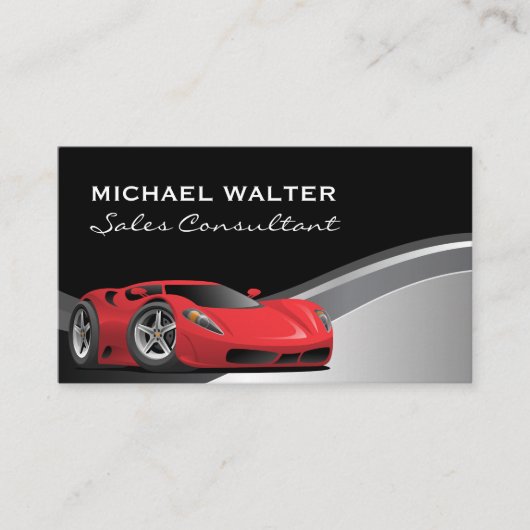 Carte De Visite Vendeur automobile | Voiture de sport (Devant)