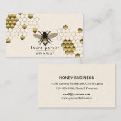 Carte De Visite Vendeur de miel d'abeilles Apiarist or jaune Hexag (Devant / Derrière)