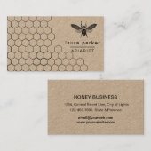 Carte De Visite Vendeur de miel d'abeilles Apiariste noir blanc He (Devant / Derrière)