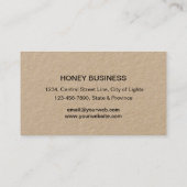 Carte De Visite Vendeur de miel d'abeilles Apiariste noir blanc He (Dos)