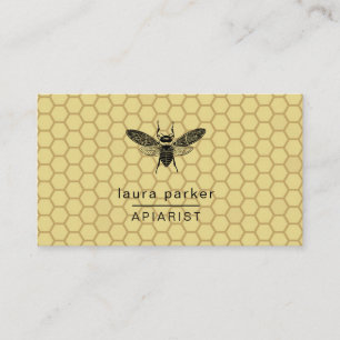 Carte De Visite Vendeur de miel d'abeilles Lime Apiariste Hexagon 
