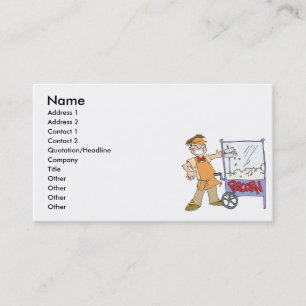 Carte De Visite vendeur de popcorn cinéma chariot à popcorn